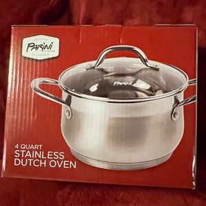Parini 4-Quart Stainless Dutch Oven With Glass Lid
